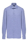 Van Laack Blue cotton shirt for men - 100% cotton. Closure: buttons. Country of manufacture: Italy. Care: specialized cleaning - photo 1