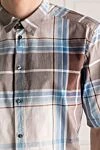 Dolce & Gabbana Men's cotton shirt, brown - large check pattern. 100% cotton. Closure: buttons. no. Country of manufacture: Italy. Care: specialized cleaning - photo 5