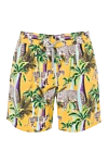 Vilebrequin Men's beach shorts made of cotton and polyamide, yellow - fantasy pattern. two side pockets, one back pocket. cotton, polyamide. Closure: drawstring. Country of manufacture: Italy. Care: specialized cleaning - photo 1