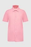 Borrelli Pink cotton and linen shirt for men - 70% cotton, 30% linen. Closure: buttons. Country of manufacture: Italy. Care: specialized cleaning - photo 1