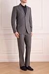 Brioni Костюм мужской из шерсти и шелка серый - Узор полоска, шлица. 85% шерсть, 15% шёлк. Пуговицы, крючок. Нагрудный карман, два кармана с клапанами. Карманы (внутренние): Три кармана. Два боковых кармана, два кармана сзади на пуговицах. 100% купро. Страна производитель: Италия. Уход: специализированная чистка - фото 3