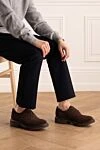 Туфли мужские из замши коричневые Tricker`s - Перфорация. 100% замша. Шнуровка. Внутренняя отделка: замша. Стелька: Кожа. Высота каблука: 2,5см. Другие материалы. Страна производитель: Англия. Уход: специализированная чистка - фото 2
