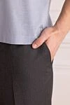 Brioni Gray wool and silk pants for men - tucks. 85% wool, 15% silk. Closure: button, zipper. waist pocket, two side pockets, two back pockets with button flaps. Country of origin: Italy. Care: specialized cleaning - photo 5