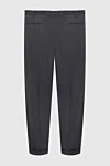 Gray wool and silk pants for men Brioni - tucks. 85% wool, 15% silk. Closure: button, zipper. waist pocket, two side pockets, two back pockets with button flaps. Country of origin: Italy. Care: specialized cleaning - photo 6