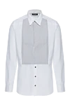 Dolce & Gabbana Рубашка из хлопка белая мужская - мелкая полоска. 100% хлопок. пуговицы. Страна производитель: Италия. Уход: специализированная чистка - фото 1