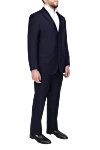Kiton Костюм мужской из шерсти синий - Шлица. 100% шерсть. Пуговицы, крючок. Нагрудный карман, два кармана с клапанами. Карманы (внутренние): Три кармана. Два боковых кармана, два кармана сзади на пуговицах. 100% купро. Страна производитель: Италия. Уход: специализированная чистка - фото 3