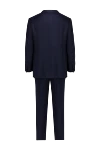 Костюм мужской из шерсти синий Kiton - Шлица. 100% шерсть. Пуговицы, крючок. Нагрудный карман, два кармана с клапанами. Карманы (внутренние): Три кармана. Два боковых кармана, два кармана сзади на пуговицах. 100% купро. Страна производитель: Италия. Уход: специализированная чистка - фото 6