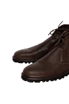 A.Testoni Men's leather boots brown - 100% leather, 100% fur. Lace-up. Shaft height: 15 cm. Sole Height: 2.5 cm. Outsole: Other materials. Country of origin: Italy. Care: specialized cleaning - photo 5