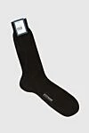Bresciani Brown cotton socks for men - logo print. 100% cotton. Country of origin: Italy. Care: specialized cleaning - photo 1