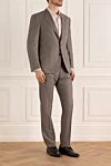 Brioni Beige wool suit for men - Slit. 100% wool. Closure: Buttons, hook. Chest pocket, two flap pockets. Three pockets. Two side pockets, two back pockets with buttons. Lining: 100% cupro. Country of manufacture: Italy. Care: specialized cleaning - photo 3