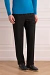 Brioni Ерлердің қара шалбары - тоқыма. Құрамы: 85% жүн, 10% кашемир, 5% жібек. Жабу: түйме, найзағай. Қалталар: белдік қалта, екі бүйір қалта, түймелі қалталы екі артқы қалта. Шығарылған елі: Италия. Күтім: арнайы тазалау - фото 3