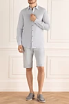 Ерлерге арналған сұр мақта шорт Brioni - тоқыма. Құрамы: 100% мақта. Бекіту: найзағай, түйме. Қалталар: белдік қалта, екі бүйір қалта, екі артқы қалта. Шығарылған елі: Италия. Күтім: арнайы тазалау - фото 2