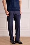 Brioni Брюки из шерсти и шелка серые мужские - 85% шерсть, 15% шелк. пуговица, молния, крючок. два боковых кармана, два кармана сзади . Страна производитель: Италия. Уход: специализированная чистка - фото 3