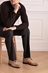 Туфли мужские из кожи бежевые Bontoni - Кант. 100% кожа. Шнуровка. Внутренняя отделка: Кожа. Стелька: Кожа. Высота каблука: 2см. Другие материалы. Страна производитель: Италия. Уход: специализированная чистка - фото 2