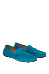 Armani Blue leather men's moccasins - Stitching, logo embossing. 100% leather. Interior: Leather. Insole: Leather. Outsole: Other materials. Country of origin: Italy. Care: specialized cleaning - photo 3