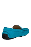 Blue leather men's moccasins Armani - Stitching, logo embossing. 100% leather. Interior: Leather. Insole: Leather. Outsole: Other materials. Country of origin: Italy. Care: specialized cleaning - photo 4