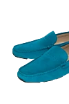 Armani Blue leather men's moccasins - Stitching, logo embossing. 100% leather. Interior: Leather. Insole: Leather. Outsole: Other materials. Country of origin: Italy. Care: specialized cleaning - photo 5