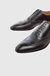 Branchini Men's shoes made of black leather - Perforation. 100% leather. Lace-up. Interior: Leather. Insole: Leather. Heel height: 2cm. Outsole: Other materials. Country of origin: Italy. Care: specialized cleaning - photo 5
