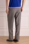 Gray wool and mohair pants for men Canali - tucks. 84% wool, 16% mohair. Closure: button, zipper. two side pockets, two back with buttons. Lining: Detail lining 100% cotton. Country of manufacture: Italy. Care: specialized cleaning - photo 4