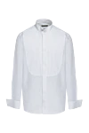 Canali White cotton shirt for men - stripe pattern. 100% cotton. Closure: buttons. Country of origin: Italy. Care: specialized cleaning - photo 1