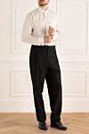 White cotton shirt for men Canali - stripe pattern. 100% cotton. Closure: buttons. Country of origin: Italy. Care: specialized cleaning - photo 2