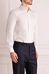 Canali White cotton shirt for men - 100% cotton. Closure: buttons. Country of origin: Italy. Care: specialized cleaning - photo 3