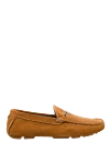 A.Testoni Men's suede moccasins brown - Buckle, stitching. 100% suede. Interior: Leather. Insole: Leather. Country of origin: Italy. Care: specialized cleaning - photo 1
