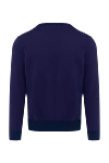 Cotton jumper blue for men Drumohr - Neckline. 100% cotton. Country of manufacture: Italy. Care: specialized cleaning - photo 6