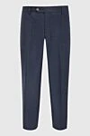 Malo Blue wool pants for men - 100% wool. Closure: button, zipper. two side pockets, two back pockets. Lining: lining parts 100% wool. Country of manufacture: Italy. Care: specialized cleaning - photo 1