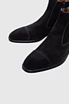 A.Testoni Men's black suede boots with zip and leather lining - 100% suede. Closure: Zipper. Shaft height: 11 cm. Sole Height: 2.5 cm. Outsole: Other materials. Country of origin: Italy. Care: specialized cleaning - photo 5