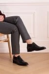 Men's leather boots black Branchini - 100% leather. Elastic inserts. Shaft height: 15 cm. Sole Height: 2.5 cm. Outsole: Other materials. Country of origin: Italy. Care: specialized cleaning - photo 2