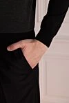 Cortigiani Брюки из шерсти черные мужские - защипы. 100% шерсть. пуговица, молния. два боковых кармана, два кармана сзади. Подкладки: подкладки деталей 100% хлопок. Страна производитель: Италия. Уход: специализированная чистка - фото 5