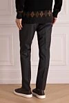 Gray wool pants for men Dolce & Gabbana - tucks, stripe pattern. 100% wool. zipper, button. Belt pocket with flap, two side pockets, two back pockets. Country of origin: Italy. Care: specialized cleaning - photo 4