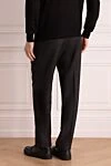 Gray wool pants for men Brioni - tucks. 100% wool. Closure: button, zipper, hook. two side pockets, two back pockets. Country of origin: Italy. Care: specialized cleaning - photo 4