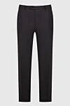 Brioni Black wool pants for men - tucks. 98% wool, 2% elastane. Closure: button, zipper. two side pockets, two back pockets. Country of origin: Italy. Care: specialized cleaning - photo 1