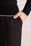 Brioni Black wool pants for men - tucks. 98% wool, 2% elastane. Closure: button, zipper. two side pockets, two back pockets. Country of origin: Italy. Care: specialized cleaning - photo 5