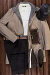 Brioni Brown wool pants - tucks, cage pattern. 98% wool, 2% elastane. Closure: button, zipper. Two side pockets, two back pockets with button flaps. Country of origin: Italy. Care: specialized cleaning - photo 7