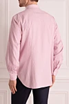 Cotton shirt pink for men Brioni - large and small stripes pattern. 100% cotton. Closure: buttons. Country of origin: Italy. Care: specialized cleaning - photo 4