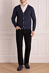 Cardigan for men made of wool blue Brioni - Fantasy pattern. 100% wool. Closure: Buttons. Country of origin: Italy. Care: specialized cleaning - photo 2