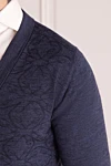 Brioni Cardigan for men made of wool blue - Fantasy pattern. 100% wool. Closure: Buttons. Country of origin: Italy. Care: specialized cleaning - photo 5