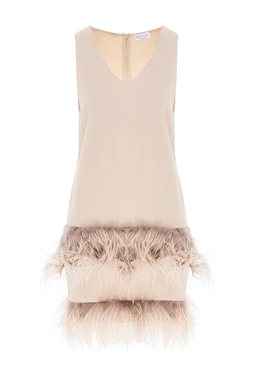 Brunello Cucinelli Платье без рукавов с перьевой юбкой пастельных оттенков
- молния. украшение из перьев. 81% кашемир, 15% хлопок, 4% шелк. Страна производитель: Италия. Уход: специализированная чистка - фото 1
