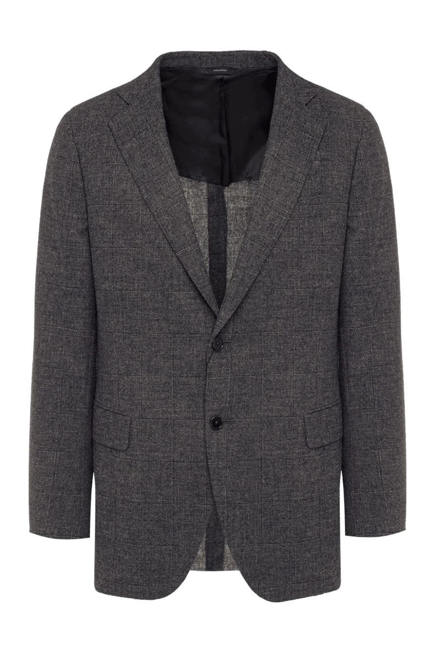 Tombolini Gray wool jacket for men - slot. 100% wool. two buttons. three internal, two side, chest pocket. Lining: 100% cupro. Country of manufacture: Italy. Care: specialized cleaning - photo 1