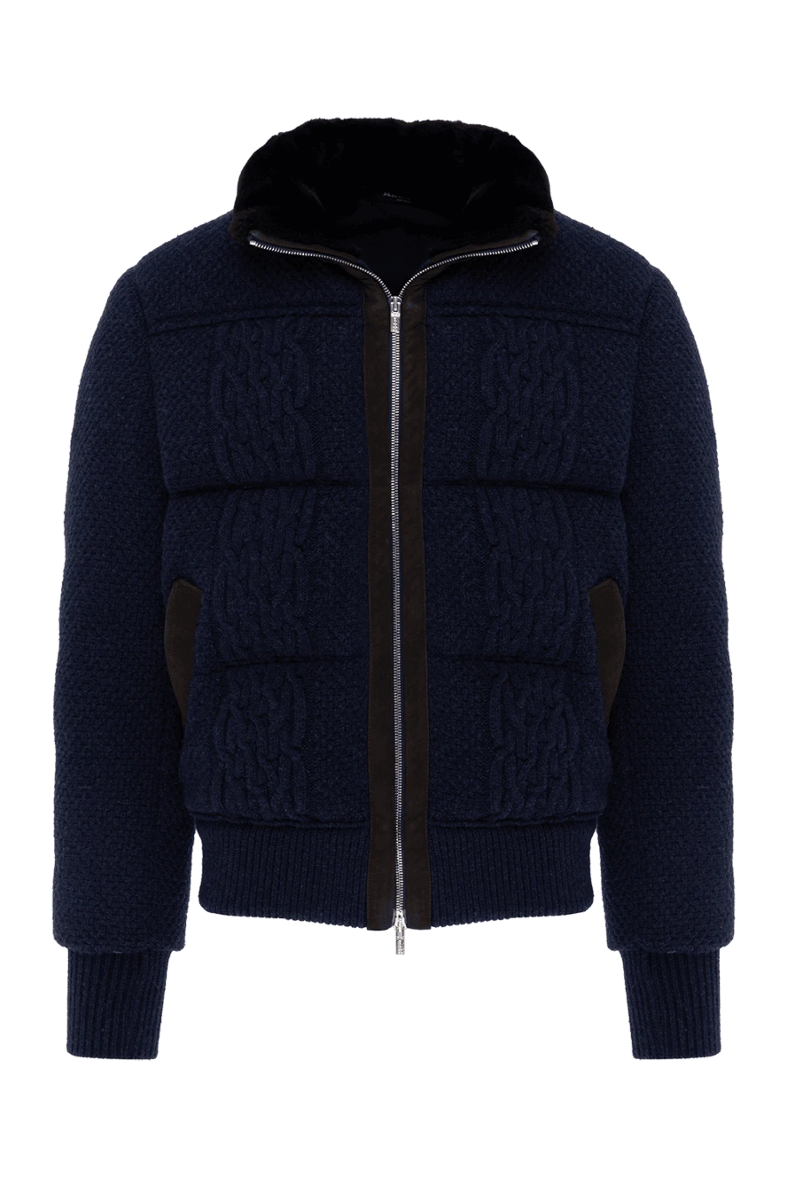 Kiton Пуховик мужской из кашемира синий - Контрастные вставки. 100% кашемир. Молния. Два боковых кармана, два внутренних кармана. 55% полиэстер, 45% вискоза. Утеплитель: 100% полиэстер. Страна производитель: Италия. Уход: специализированная чистка - фото 1
