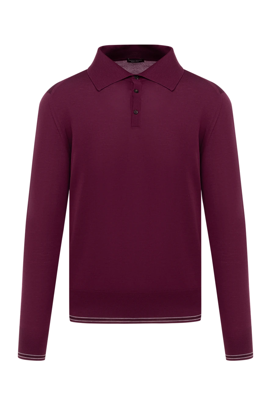 Massimo Sforza Wool long sleeve polo burgundy for men - Long sleeve. 100% wool. Buttons. Country of manufacture: Italy. Care: specialized cleaning - photo 1