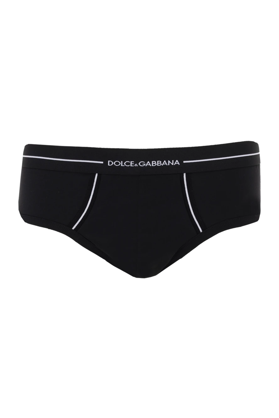 Dolce & Gabbana Briefs made of cotton black for men - logo. 100% cotton. Closure: elastic waistband. Country of origin: Italy. Care: specialized cleaning - photo 1