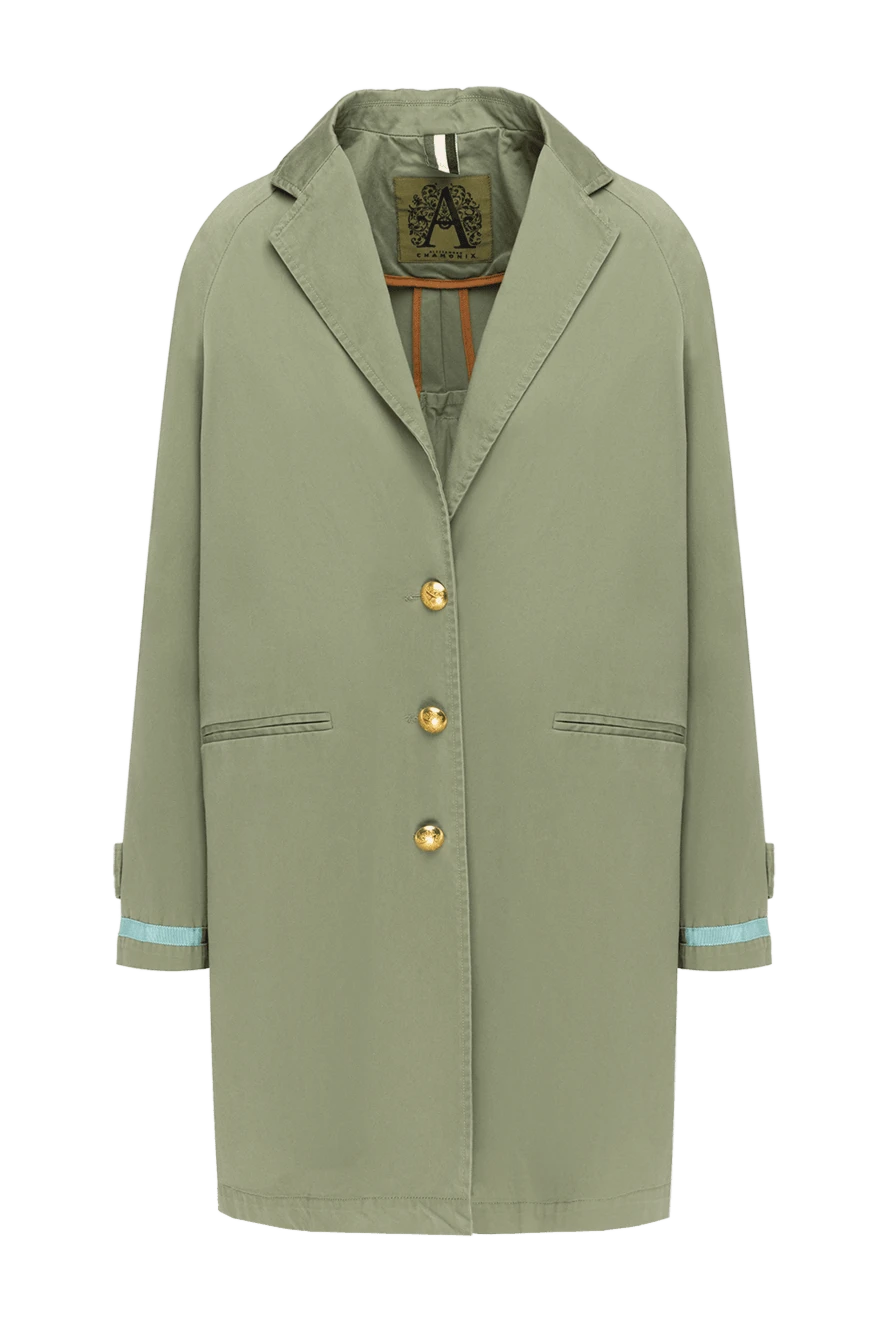 Alessandra Chamonix Women's cotton green raincoat - 100% cotton. Closure: buttons. two side pockets. Country of manufacture: Italy. Care: specialized cleaning - photo 1