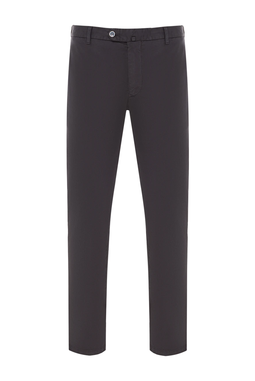 Lubiam Men's trousers in light blue shade made of natural fabric - tucks. 98% cotton, 2% elastane. Closure: button, zipper. two side pockets, two back pockets. Country of origin: Italy. Care: specialized cleaning - photo 1