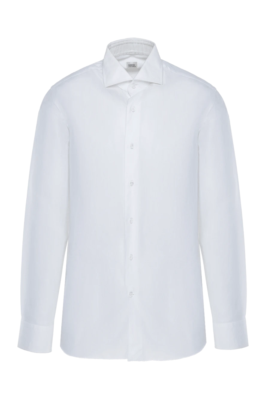 Barba Napoli White shirt for men - 78% cotton, 18% polyamide, 4% elastane. Closure: buttons. Country of origin: Italy. Care: specialized cleaning - photo 1
