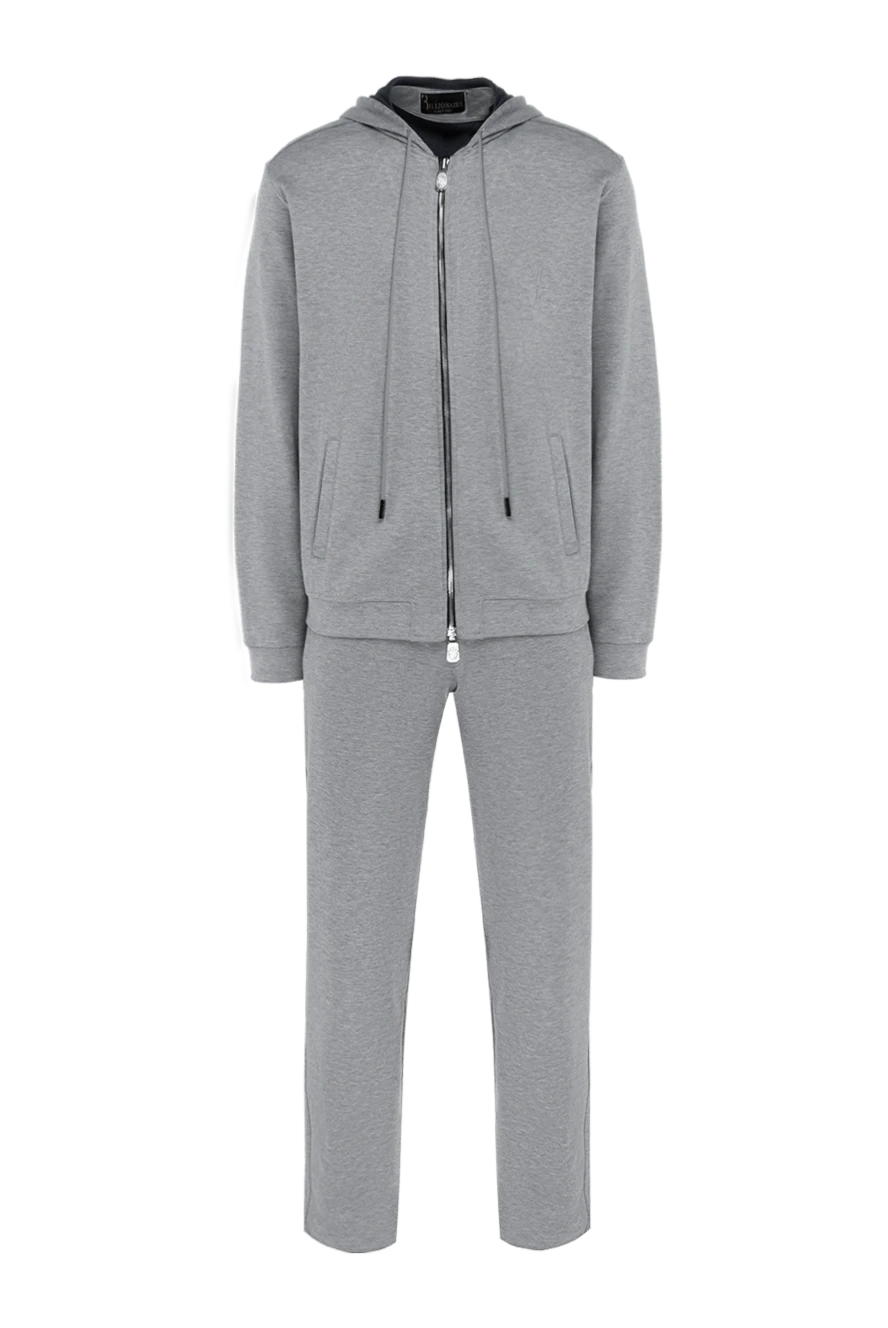 Billionaire Gray men's silk sports suit - Contrast zipper. Hood. 100% silk. Closure: Drawstring, zipper. Four side pockets. Country of manufacture: Italy. Care: specialized cleaning - photo 1