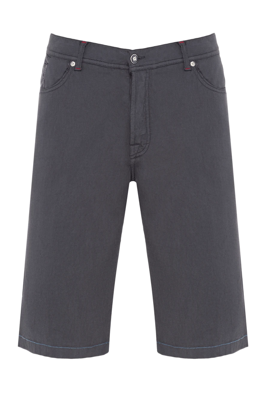 Marco Pescarolo Голубые мужские брюки из хлопка и шелка прямого кроя на лето - 85% хлопок, 11% шелк, 4% эластан. пуговица, молния. два боковых кармана, два задних кармана. подкладка деталей 100% хлопок . Страна производитель: Италия. Уход: специализированная чистка - фото 1